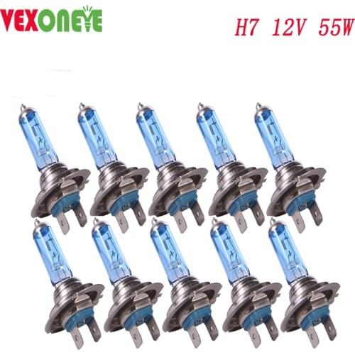 10pcs H7 12v 55w Hot sales high quality Super White h7 halogen car halogen lamp auto headlight
