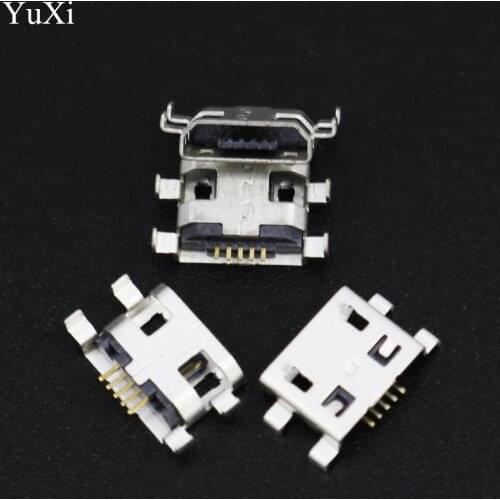 YuXi 10PCS Micro USB connector Phone Tail Charging Socket B type Female Jack 5Pin PCB Board Sink 0.8 DIP Flat mouth