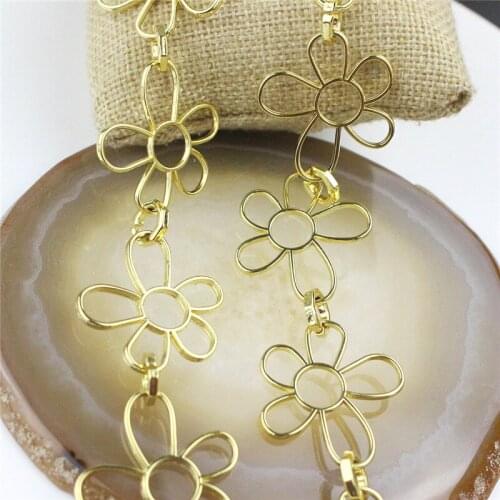 10meters Flower shape plated rosary chain,fashion copper rosary chain for jewelry,bracelet/necklace accessories