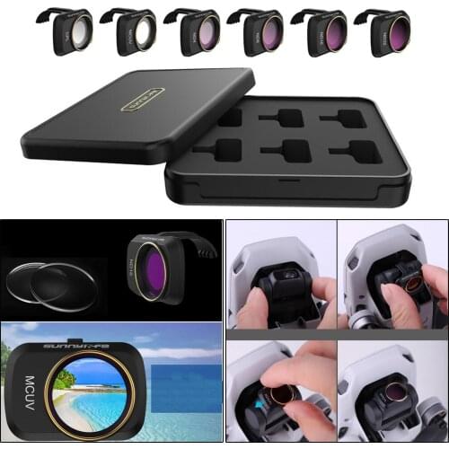 6-pack Multi Coated Lens Filter CPL MCUV ND4 ND8 ND16 ND32 for Mavic Mini/ Mini 2 Camera, Scratch-proof