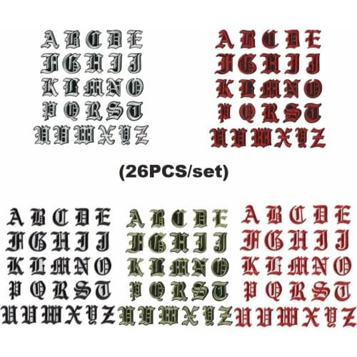 A-Z 26pcs/lot Alphabet Old English Font Letter Patches Embroidered Iron On Patch Sew on bagdes 5CM High