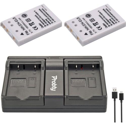 2pcs EN-EL5 EN EL5 Camera Battery + USB Dual Charger For Nikon MH-61 P100 P3 P4 P500 P510 P5000 P5100 P6000 P80 P90 P530 P510