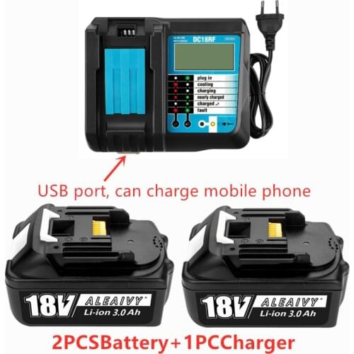 BL1860 Rechargeable Battery 18 V 3000mAh Lithium ion for Makita 18v Battery BL1840 BL1850 BL1830 BL1860B LXT 400+charger