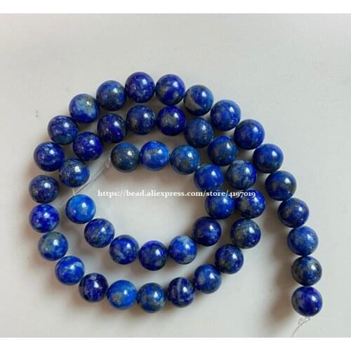 Free Shipping Natural Stone Never lose colour Real Lapis Lazuli Round Loose Beads 15" Strand Pick Size for Jewelry Making