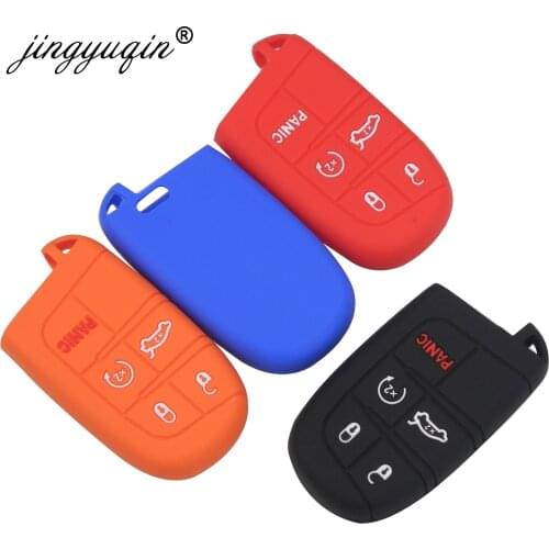 Jingyuqin 50x 5 Button Smart Key Case Silicone Cover For Jeep Compass/Grand Cherokee Car Styling