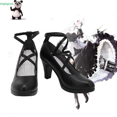 CosplayLove Azur Lane Hermione Black Cosplay Shoes Long Boots Leather Custom Made For Party Birthday