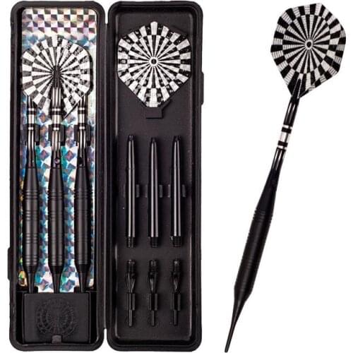 3Pcs/Set 20/22g Professional Darts Steel, Copper, Aluminum flechette Shaft Soft tip Dart Toys w/ Black Flights Case