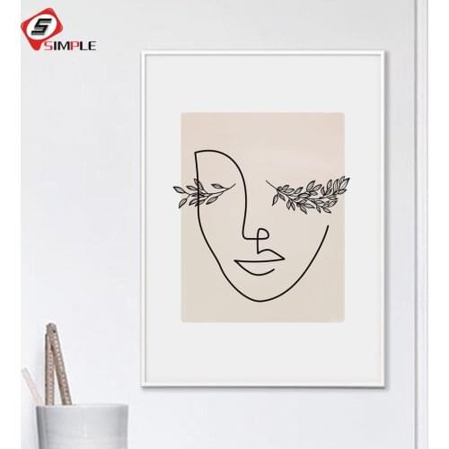 Eyelash Print Abstract Woman Face Line Drawing Art Poster Boho Wall Pictures for Living Room Nordic Minimalist Home Decoration