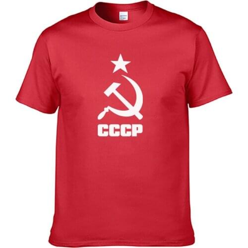 2019 Summer CCCP Russian T Shirts Men USSR Soviet Union Man Short sleeve T-shirt Moscow Russia Mens Tees Cotton O Neck Tops Tee