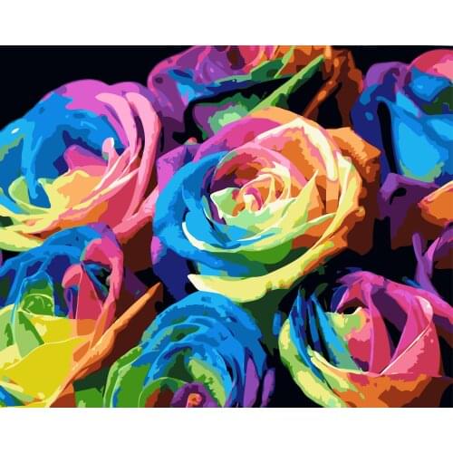 Painting By Numbers Colour Flowers Drawing On Canvas HandPainted Gift Picture By Number animal Kits Home Decoration