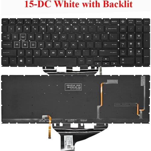 US English backlight keyboard For HP omen 15-DC 15-DH 7J18C0 PK132JZ2B00 notebook keyboard RGB colorful backlit white keys New