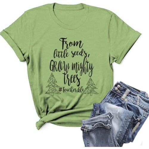 Summer Women T Shirt 5XL Plus Size Cotton Letters Tree Graphic Print Short Sleeve Tee Tops Casual O-Neck Female Oversized TShirt