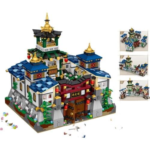 LOZ 1032 Architecture Martial Arts Centre Kung Fu School 3D Model DIY Mini Blocks Bricks Building Toy for Children