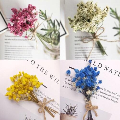 13cm Mini Bouquet Of Dried Flowers With Forget-Me-Not Roses Decorated Gift Box Card With DIY Materials for Birthday Gift