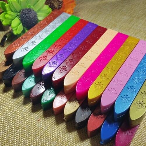 Multicolor Sealing wax seal dedicated beeswax stick wax strips branding paint stamp Wax for wedding 24 color available