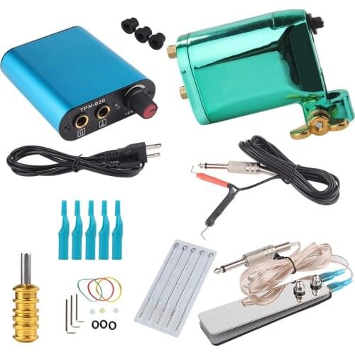Tattoo Kit Titanium alloy Rotary Tattoo Machine Gun Set Permanent Makeup Tattoo Machine Sets Power Supply Tattoo Supplies