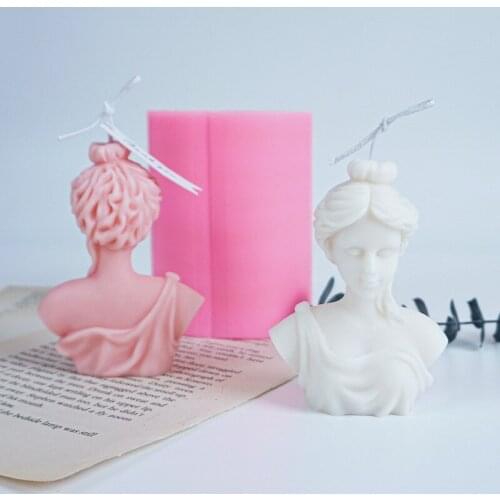 New Art Female Statue Venus Plaster Portrait Mould Sculpture Mold Silicone Candle Molds Candle ice cake chocolate Making Mould