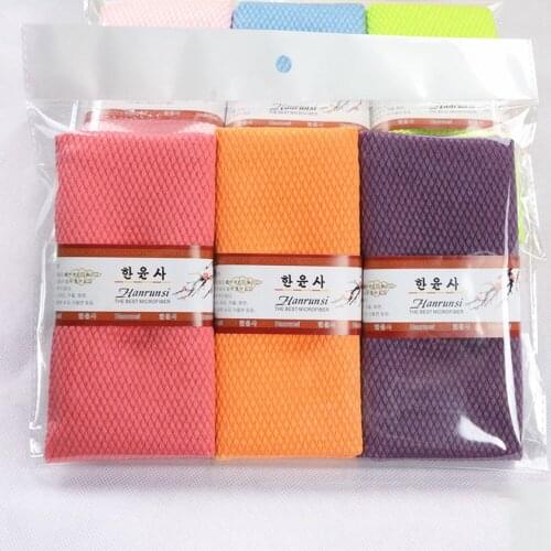 NEW 3pcs/lot Household Glass Window Cleaning Cloth Kitchen Absorbent Dishcloth Cleaning Rags Kitchen Washing Towel 30*40cm