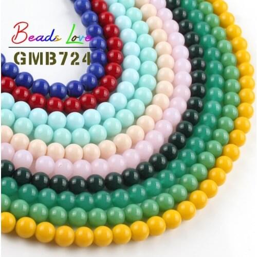 Wholesale 8mm Glass Beads Multicolor Glossy Glass Round Loose Spacer Beads for Bracelet Jewelry Findings Making Diy Accessories