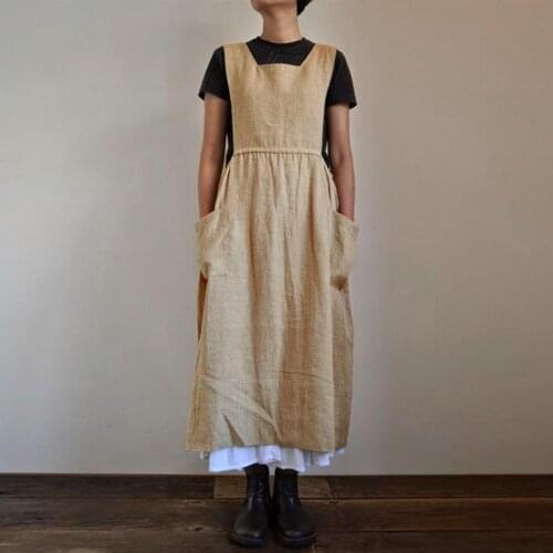 ORIYA Kaftan Linen Overalls Dress Womens Summer Sundress 2021 Stylish High Waist Pleated Maxi Vestidos Female Casual Robe 5XL