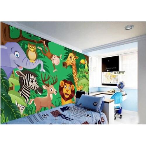Custom photo wallpaper 3d murals wallpapers Children cartoon Animal world vector setting wall papers for living room wall decor
