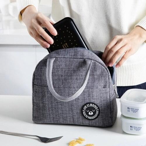 Portable Waterproof Zipper Lunch Bag Food Box Storage Bags Oxford Cloth Tote for School Food Storage Pouches Lunch Bags