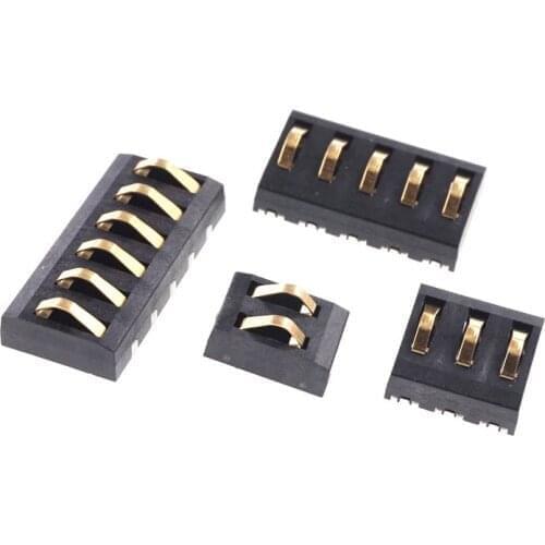 2 PCS Spring Compression Contact 4.0 MM Pitch 2 3 4 5 6 Pin male Connector Surface Mount Battery Reflow Solder PCB