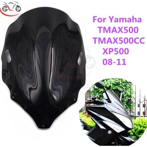Motorcycle Windshield Windscreen for Yamaha TMAX 500 T-MAX500CC XP500 08-11 Wind Deflector Protection Black Raised Sun Visor