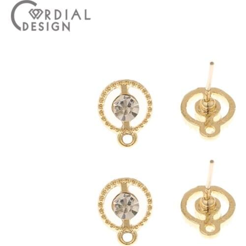 Cordial Design 100Pcs 8*10MM Jewelry Accessories/Hand Made/Earring Findings/Round Shape/DIY Making/Rhinestone Earrings Stud