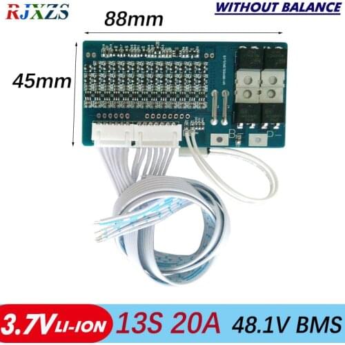 13S 20A li-ion 54.6V 48.1V BMS PCM small battery protection board bms pcm without balance for electric bike battery cell pack