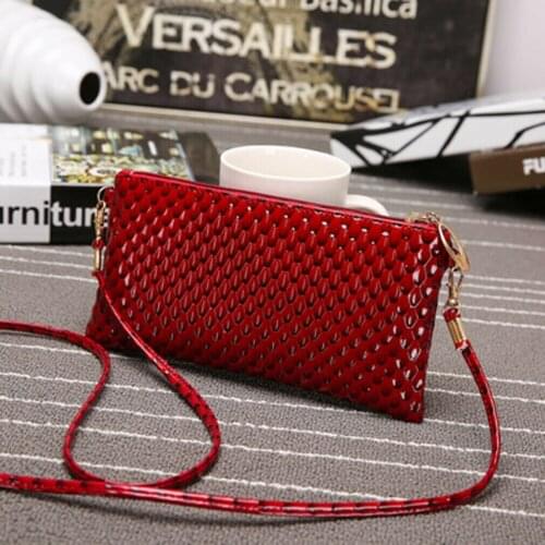 Local stock New Ladies Elegant Shell Pattern Mini Messenger Cross-body Envelope Bag Women PU Leather Zipper Shoulder Handbag