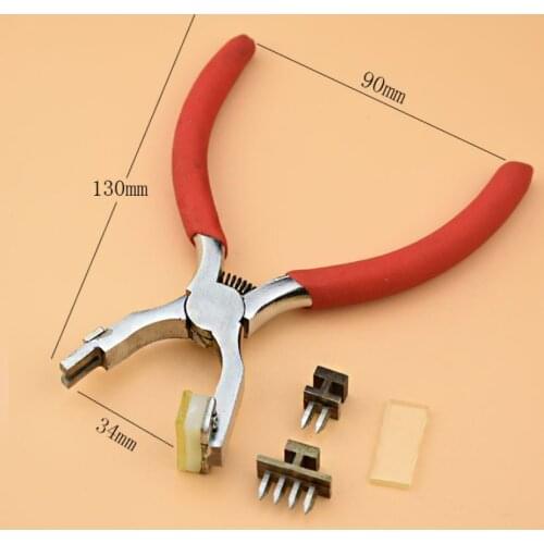 1set 4mm Hole Punch Tool Stitching Pliers Silent 2+4 teeth Leather Hole Punch Leather Craft Tool