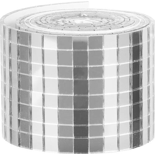 1 Roll Self-adhesive Glass Mini Square Mirror Mosaic Sticker Mosaic Wall Sticker