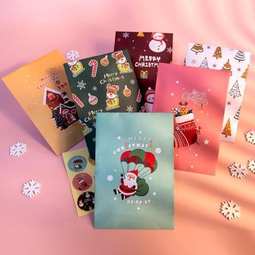 12Sets Santa Claus Snowman Mini Paper Bag Colorful Deer Merry Christmas Gift Bags Xmas Party Candy Packaging Bag Favor Supplies