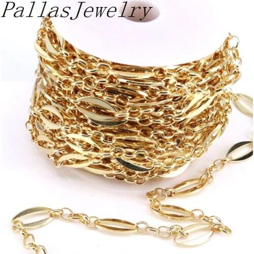 3Meters new fashion gold colors two way use bracelet or necklace, cz oval shaped chain jewelry for women and men