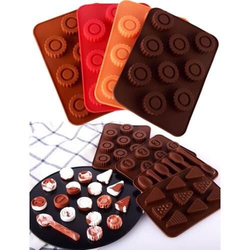 4Pcs/Set Chocolate Silicone Molds Flower Number Ice Cream Shapes Candy Fondant Sugar Craft Baking Moulds Cake Decorating Tools