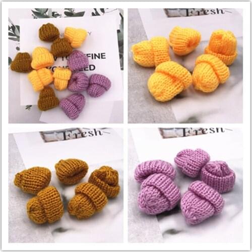 4CM 5pcs Mini Ball Knitting Cap DIY Clothing Handmade Tailor Material Hat Bag Mobile Phone Shell Art Craft Products Accessories