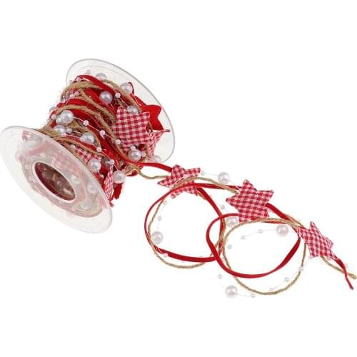 5 Meters Red Beaded Lace Trims Sewing Polyester Applique For