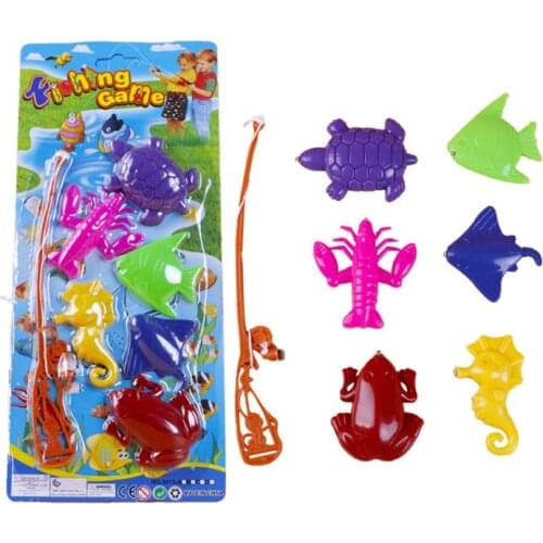 7Pcs Magnetic Fishing Toys For Children 6 Kinds Of Fish + 1 Fishing Rod Set