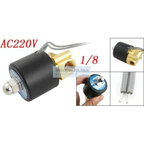 Free Shipping 1/8" Two Way 2 Position Pneumatic Solenoid Valve AC 220V 2W-025-06