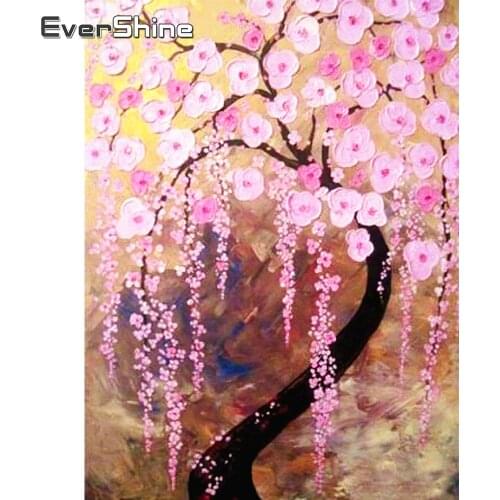 EverShine 5D DIY Diamond Painting Tree Handicrafts Full Drill Square Diamond Embroidery Landscape Needlework Home Decorations
