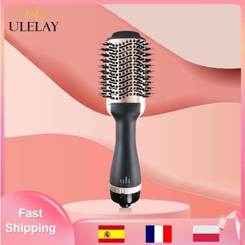 ULELAY One-Step Hair Dryer And Volumizer Hot Air Brush Gold 4 in 1 Salon Brush Blow Dryer Styler for Straightening, Curling