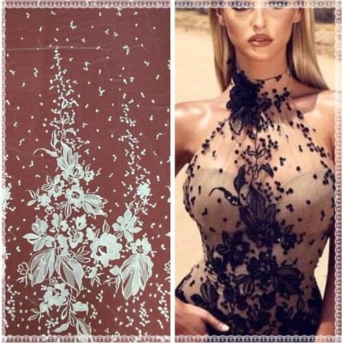 French Net Lace Fabric 2018 Latest African Lace Fabric With Embroidery Mesh Tulle Lace Fabric Nigerian Lace 15 yards