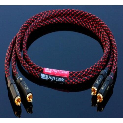 HiFi High Quality Audio Video DIY 6N OFC Copper Audio Cable High Performance Silver and Copper 2RCA Male to Male to Cable