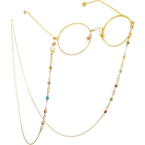 JGL0016 2020 Latest design colorful rhinestone glasses chain fashion glasses rope lanyard glasses Europe charm women accessories