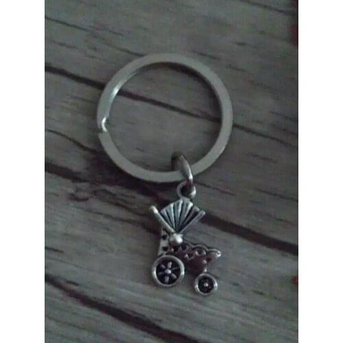 Fashion Top Selling Baby carriages Charm Keychain Gift Fit Key Ring&Handbags Accessories D218