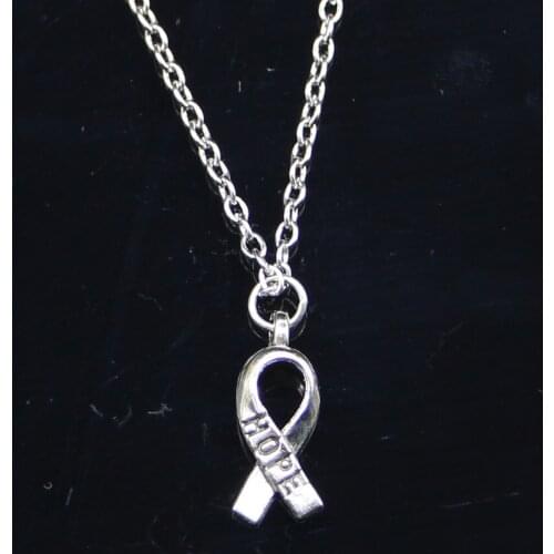 New Fashion Necklace 19mm hope awareness ribbon Pendants Short Long Women Men Colar Gift Jewelry Choker