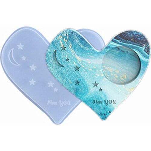 DIY Crystal Silicone Mold Heart-shaped Star Moon Candle Table Cup Pad Mold For Resin Handmade Tools Mould