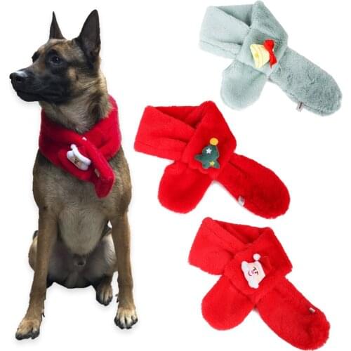 Christmas Pet Scarf Cat Dogs Xmas New Year Clothing Adjustable Puppy Neck Tie Warm Kitten Neckerchief Collar Dog Accessories