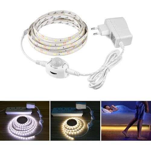 LED Strip Light Waterproof AC 220V To DC 12V White Warm White Kitchen Washstand Lighting PIR Motion Sensor Cabinet Lamp